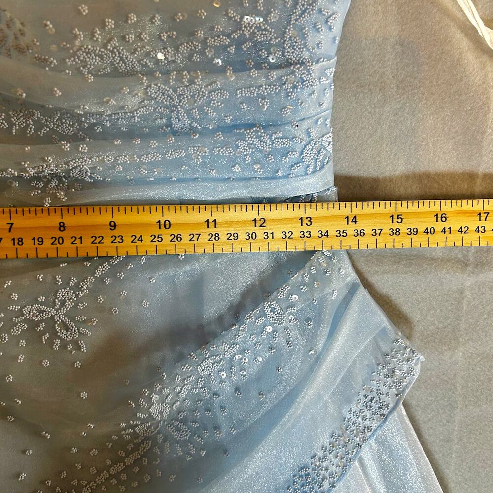 VTG Fairytale Blue Fairy Evening Gown XS Cinderella Princess Ball Gown Coquette - Picture 11 of 13